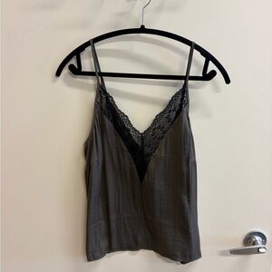 Morgan de Toi Black Lace Trim Top